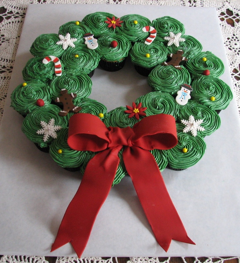 Corona Navideña de Cupcakes