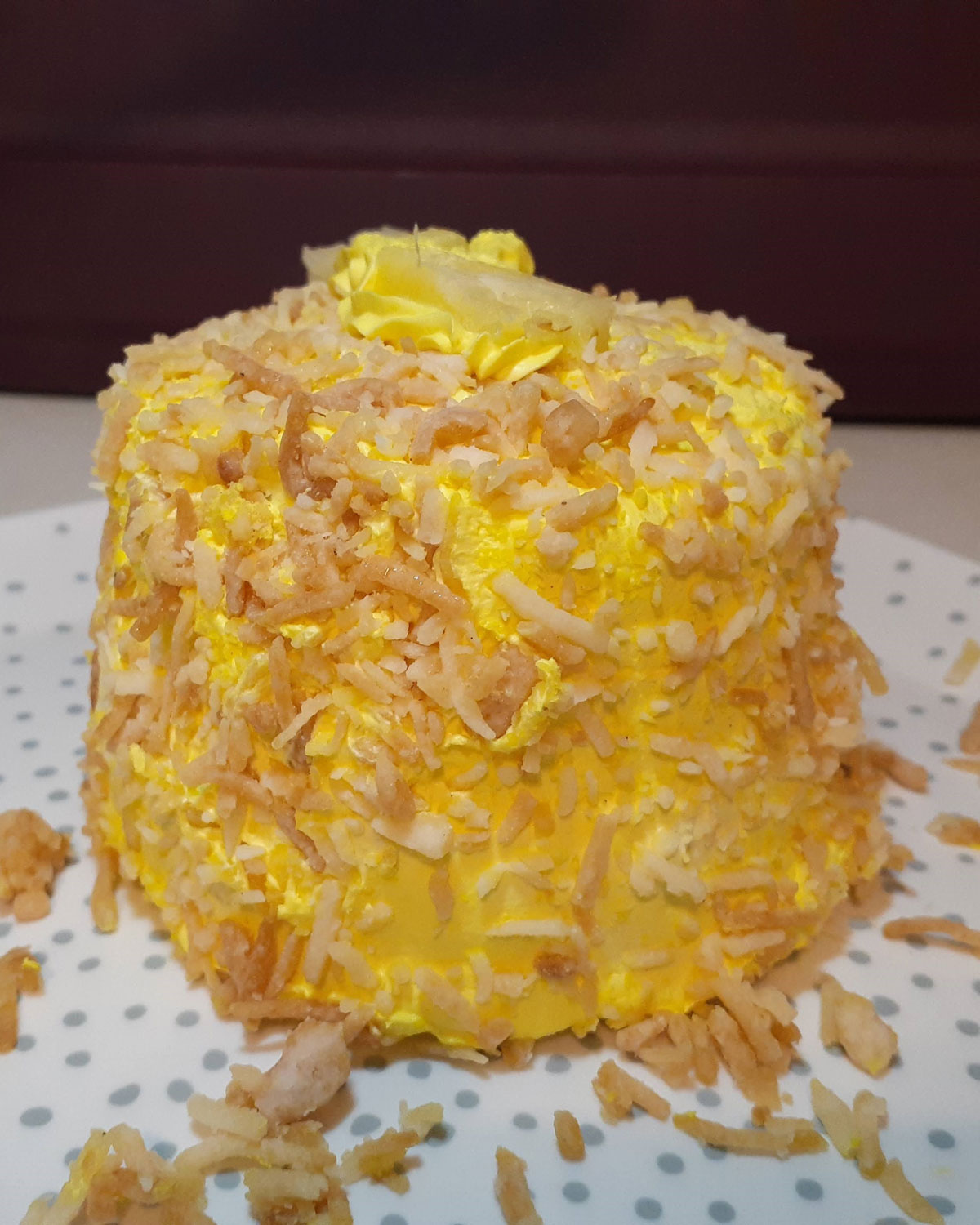 mini pastel de piña colada