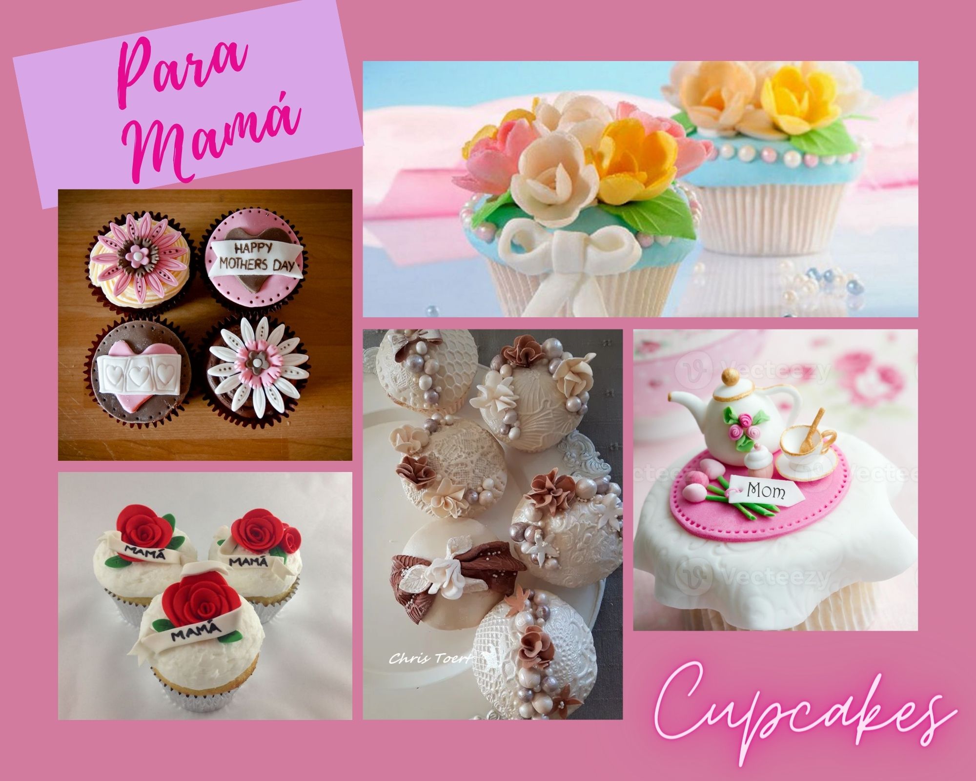 25 Hermosos Cupcakes para Mamá