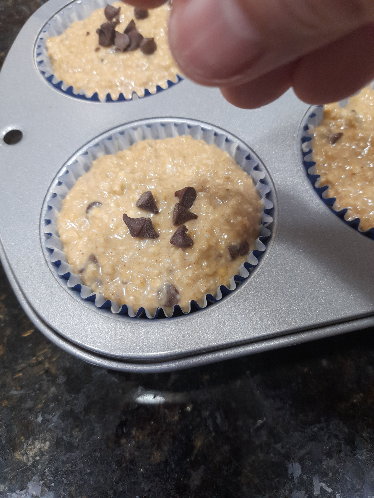 Muffins con chispas de chocolate semi amargo