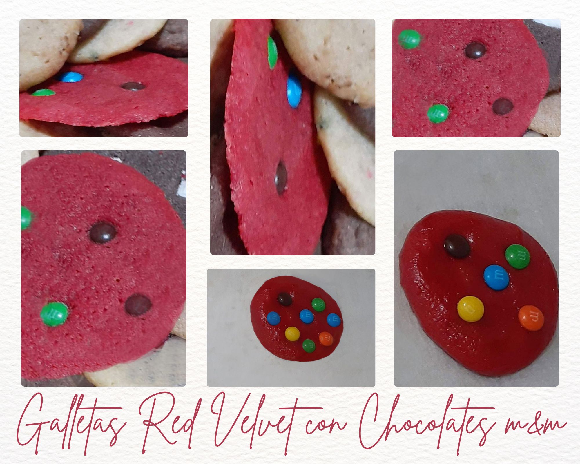 Galletas Red Velvet con Chocolates m&m