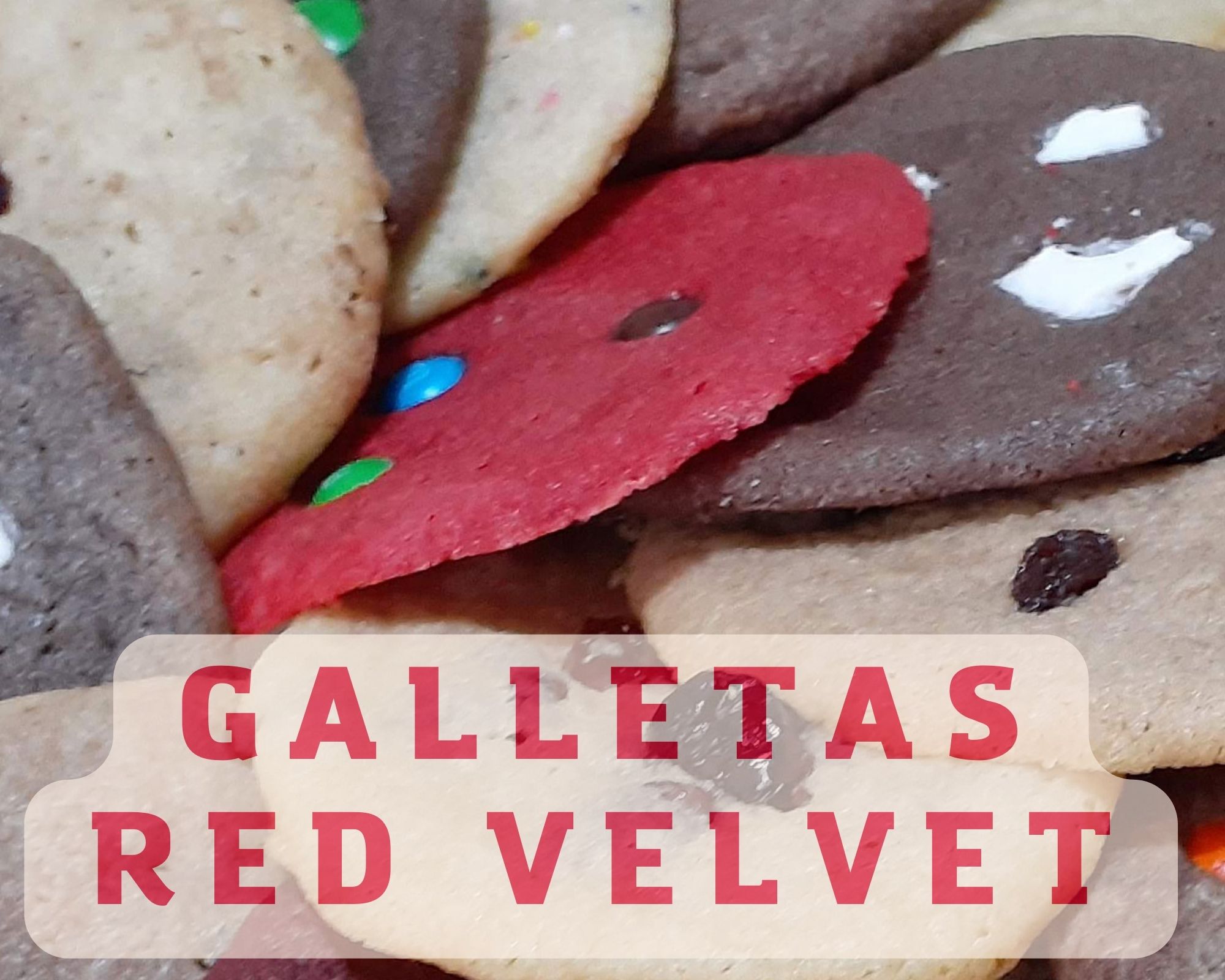 Galletas Red Velvet con Chocolates m&m