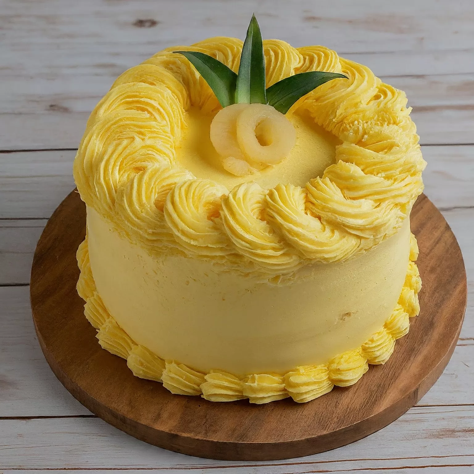pastel con relleno de piña y nata
