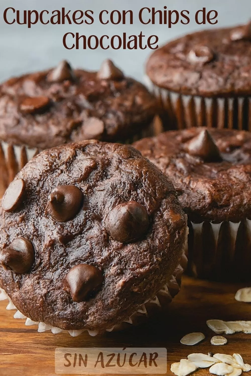 cupcakes con chips de chocolate sin azúcar